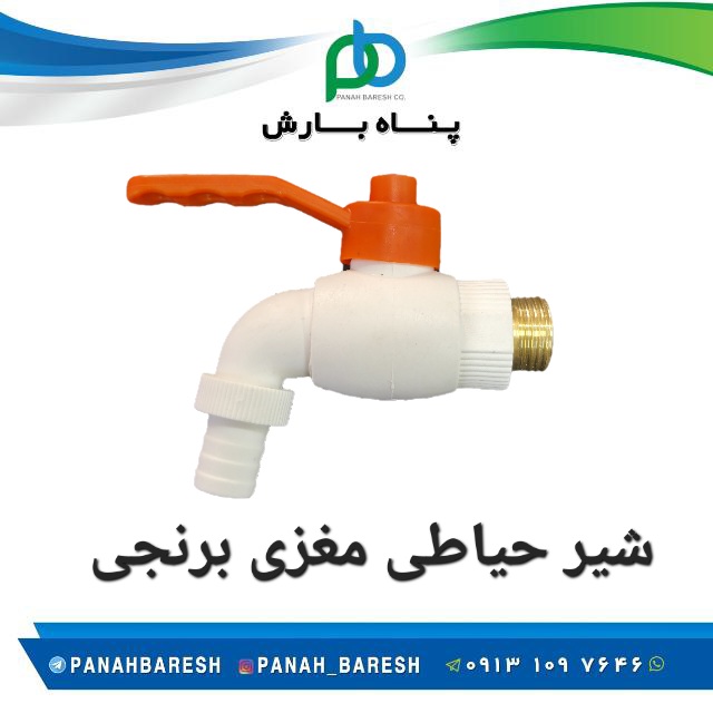 شیر حیاطی پلاستیکی مغزی برنجی 1/2